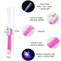 Baguette lumineuse multicolore en fibre optique Licorne Dinosaure avec boule de projection pour fêtes de Noël, Halloween, remise de diplôme et Nouvel An