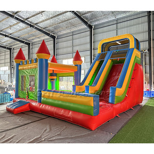 Équipement de location pour fêtes : Château gonflable commercial, structure gonflable électrique avec double toboggan aquatique, <span class=keywords><strong>à</strong></span> <span class=keywords><strong>vendre</strong></span> - Product Image 3