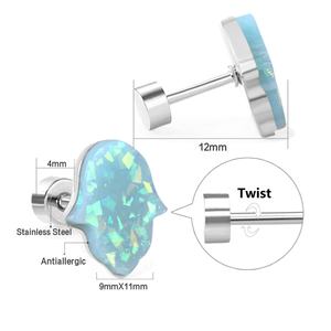 Boucles d'oreilles en acier chirurgical pour enfants, type clou à vis, vente en gros - Product Image 6