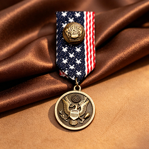 Broche de medalla de epoleote vintage de aleación de zinc Eagle Star, insignia de metal esmaltado de aleación de zinc personalizada, accesorio de ropa con MOQ bajo - Product Image 1