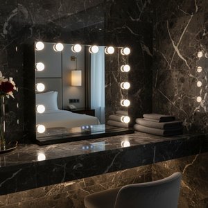 Hiện đại LED chiếu sáng Vanity trang điểm gương Dimmable điều khiển cảm ứng chống sương mù mặc quần áo Tabletop phòng tắm/Salon/phòng ngủ gương - Product Image 4