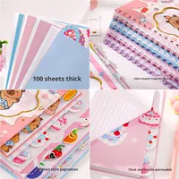 Carnet à spirale rigide A5 Yichen NT003 le plus vendu, 96 pages, avec pages de séparation à motif de dessin animé et design estampé or à fenêtre