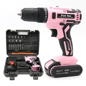 2 in 1 Power Tools Combo Kits Cordless Drill Machine Set with Hand Tools 10mm Power Drills Set 30N.m High Torque Electric Tool