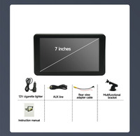 Navigateur GPS portable 7 pouces pour voiture, lecteur multimédia MP5 sans fil Carplay, écran tactile HD, support de fixation sur tableau de bord, USB, TF, FM
