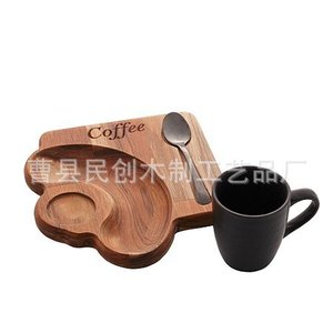ถาดเสิร์ฟไม้ Minchuang ถาดไม้เนื้อแข็งสำหรับกาแฟ ชา ขนม จานอเนกประสงค์สำหรับครัว ใช้ในบ้าน - Product Image 1
