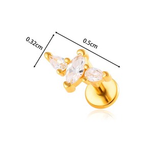 ERESI Astm F136 Implante de grado Threadless <span class=keywords><strong>Titanio</strong></span> <span class=keywords><strong>Piercing</strong></span> Pendientes Labret Corazón Chapado en oro De <span class=keywords><strong>Titanio</strong></span> Joyería del cuerpo al por mayor - Product Image 5