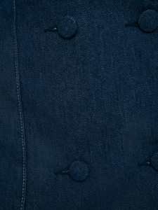 Alta qualità moda retrò <span class=keywords><strong>blu</strong></span> scuro con collo a chiatta senza maniche <span class=keywords><strong>doppiopetto</strong></span> eleganti pendolari professionali abiti corti da donna - Product Image 6