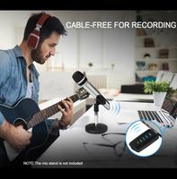 Microphone USB de poche cardioïde dynamique UHF suppression de bruit portée 50M sans fil pour les interviews de karaoké sur scène