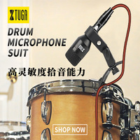 Kit de Microphones Dynamiques pour Batterie Jazz, Boîte en Alliage d'Aluminium, Set de Micros Métalliques Haute Performance en Gros