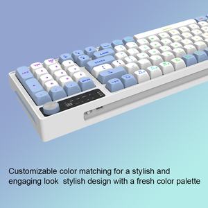 Bàn phím chơi game màng 96% RGB phát sáng ba chế độ chống nước 96 phím tùy chỉnh mới, màn hình hiển thị kỹ thuật số, điều chỉnh âm lượng - Product Image 4