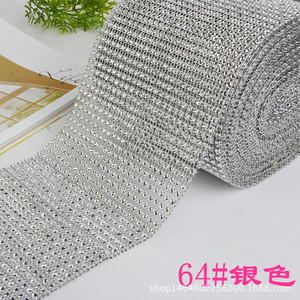 Rollo de malla de diamantes de imitación Stephen Chow, 24 filas, galvanizado al vacío, para accesorios de joyería DIY, ropa y manualidades - Product Image 3