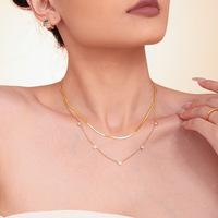 Cristal clair étoile Zircon breloques délicates étoile filante chaîne mince collier en acier inoxydable plaqué or collier Simple pour les filles