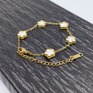 Bracciali <span class=keywords><strong>di</strong></span> Alta Qualità in Acciaio Inossidabile Placcato Oro 18k, <span class=keywords><strong>Gioielli</strong></span> <span class=keywords><strong>di</strong></span> Design <span class=keywords><strong>di</strong></span> Marche Famose, Bracciale a Cinque Petali 9MM 13MM - Product Image 5