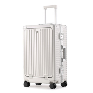 Valise trolley en polycarbonate pour voyage avec porte-gobelet, valise à double roulettes sans fermeture éclair - Product Image 3