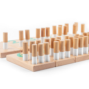 Montessori Digital Cognition Wood pegboard counting stick blocchi di costruzione in legno Piecing puzzle matching giocattoli cognitivi per bambini - Product Image 3