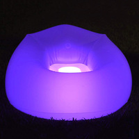 Sofa paresseux gonflable lumineux avec télécommande de 16 couleurs LED