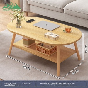 <span class=keywords><strong>Mesa</strong></span> de Centro Ovalada de Madera Maciza Wayon <span class=keywords><strong>con</strong></span> <span class=keywords><strong>Estante</strong></span> Inferior de Almacenamiento, Ideal para Guardar Libros, Computadoras Portátiles y Artículos de Decoración para el Hogar - Product Image 6