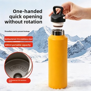 316L Stainless Steel Sports Water Bottle Leak-Proof One-Touch Lid Opening Portable <b>Large</b>-Capacity Insulated <b>Mug</b> 6-12 Hours - Product Image 3