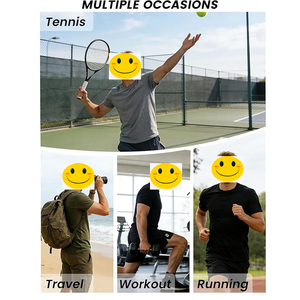 Camiseta Deportiva Personalizada para Hombre, Tejido Fresco, de Secado Rápido, Cuello Redondo, Manga Corta, Transpirable, para Correr y Hacer Ejercicio - Product Image 2