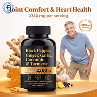 Complément alimentaire à base d'extrait de gingembre, d'ail, de poivre noir et de curcuma (curcumine) pour la santé des articulations et du système immunitaire, en capsules, vente directe usine OEM