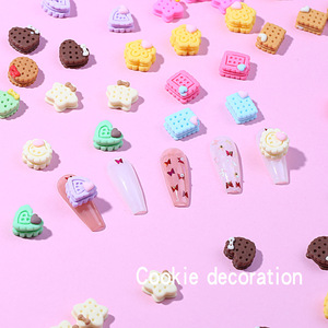 Cute 3D Resin Nail Charms Star Heart Food <b>Cookie</b> Strawberry Shortcake Flatback Cartoon Decals for Nail Art - Product Image 2