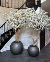Bonsaï d'Intérieur Artificiel de Qualité Supérieure, Arbre Ornemental de Cerisier en Fleur avec Pot