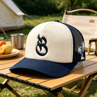 Gorra Trucker de 5 Paneles de Espuma, Mezclilla/Lona con Bordado Personalizado, Bajo MOQ, Visera Curva, Secado Rápido, a la Moda para Boutiques y Venta Minorista