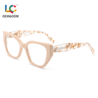 Gafas Ópticas de Alta Calidad Hechas a Mano con Armazón de Acetato Anti Luz Azul, Diseño Ojo de Gato para Sesiones de Fotos de Influencers