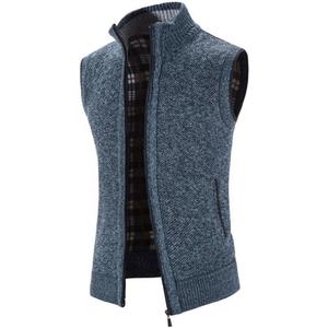 Autumn and Winter Men's Sweater Vest Large Size Loose Casual <strong>Sleeveless</strong> Plus Velvet Thickened Sweater Vest - Product Image 4