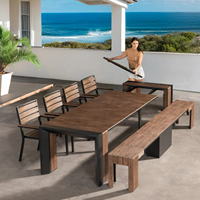 Table de salle à manger extensible moderne 2026 pour l'extérieur, ensemble 4-14 places, en aluminium, étanche, pour patio, jardin, fête en plein air, vente en gros