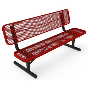 Arredamento da esterno, resistente alle intemperie, commerciale, panca in metallo resistente da 4, 6, 8 piedi, panca in acciaio per parchi e strade, seduta pubblica durevole. - Product Image 3