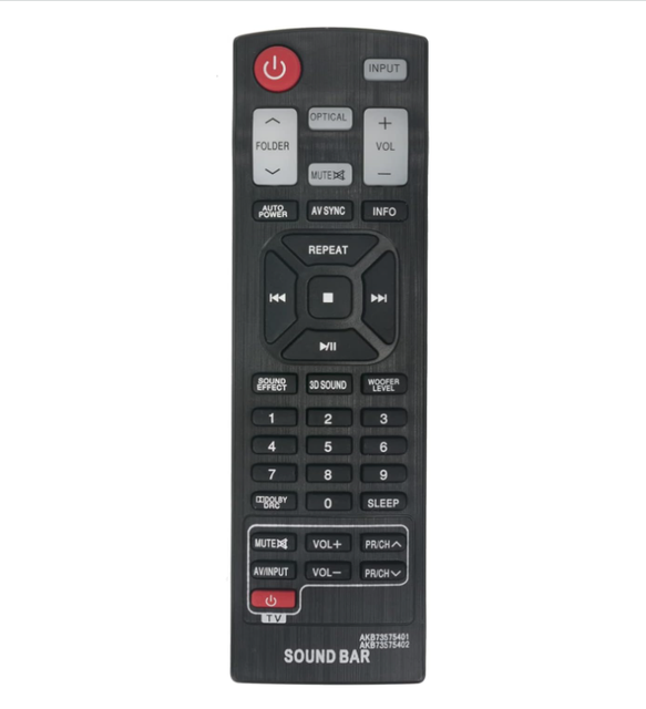 AKB73575402 AKB73575401 Replacement Remote Control Compatible with LG Sound Bar Home Audio System NB3530A NB3730A NB3531A