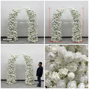 Wedding Decoration <b>Artificial</b> Rose Floral Arch Arrangement Horn <b>Flowers</b> Arch for Party Backdrop - Product Image 3