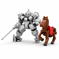 125-teiliges Europäisches Kavallerie-Bausteinset Gepanzerter Ritter mit Lanze und Pferd Mittelalterliche Figur DIY Konstruktionsspielzeug für Kinder