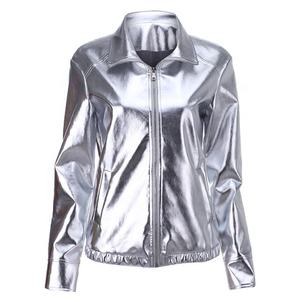 Blouson aviateur en cuir brillant fait sur mesure imperméable grande taille décontracté hiver tenue de club de nuit Service OEM - Product Image 1