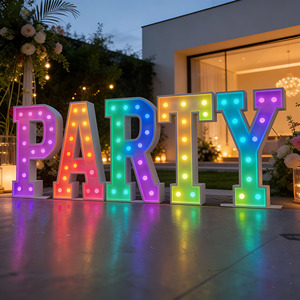 Letras <span class=keywords><strong>LED</strong></span> Personalizadas de Fábrica, Letras Metálicas de 4 Pies, Número Luminoso, Letrero <span class=keywords><strong>LED</strong></span> Tipo Marquesina, Adecuado <span class=keywords><strong>para</strong></span> Decoración de Fiestas - Product Image 1