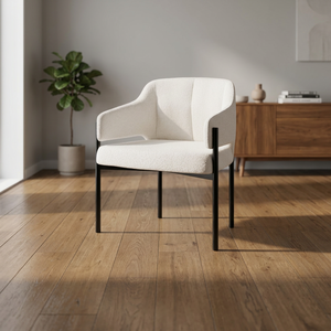 Fauteuil de salon moderne en tissu avec pieds en métal, dossier solide, design contemporain, fauteuil de détente pour la maison - Product Image 3