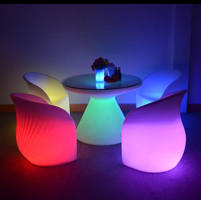 Newest Glowing Furniture Modern Sofa Illuminated LED Bar Chair led funny bar stool