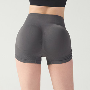 <span class=keywords><strong>Pantaloncini</strong></span> <span class=keywords><strong>sportivi</strong></span> da donna a vita alta senza cuciture a rapida asciugatura leggera con scricchiolatura traspirante per allenamenti attivi di Yoga Fitness personalizzati - Product Image 3