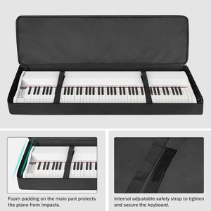 Échantillon gratuit : Housse de clavier 61 touches, sac de transport rembourré pour clavier 39x5.6x15.8 pouces avec poignées et bretelles réglables - Product Image 6
