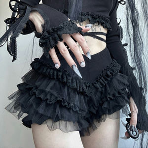 กระโปรงกางเกงผู้หญิงแต่งลูกไม้หลายชั้นเอวต่ำสไตล์ Y2K แฟชั่นสตรีทลำลองอเนกประสงค์ - Product Image 6