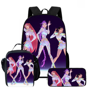 Mochila K-pop <span class=keywords><strong>Devil</strong></span> Hunter de alta calidad, bolso de tres piezas, mochila escolar para estudiantes, bolso ligero para viajes de ocio - Product Image 1