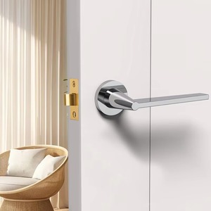 Serratura per Porta da Camera da Letto in Lega di Zinco, Design Moderno con Maniglia Silenziosa per Bagno, Casa <span class=keywords><strong>e</strong></span> Ufficio - Product Image 2
