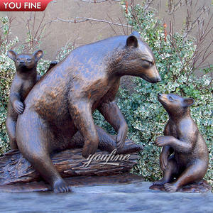 Decorazione esterna grande grande statua di scultura di orso in bronzo animale selvatico - Product Image 4