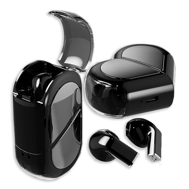 K520 Wireless Earbuds for 5.3 Stereo Earphones Rotatable Love Heart Shaped Charging Case LED IPX4 Waterproof Low Latency