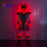 Costume de robot de performance de danse sur scène, groupe de robots cyberpunk programmable à LED, luminescent dans le noir, pour défilé