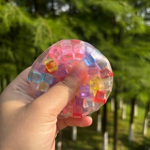 ลูกบอลบีบสีรุ้งทำมือจากญี่ปุ่น ทำจากมอลโทส เนื้อนุ่ม TPR บีบแล้วคืนตัวช้า ของเล่นบีบคลายเครียดสำหรับเด็ก - Product Image 2