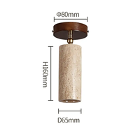 Plafonnier LED moderne de style médiéval, Wabi Sabi japonais, en pierre jaune et bois, spot LED réglable, lampe décorative pour balcon et chambre