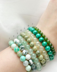 กำไลข้อมือหินแท้ 6 มม. กำไลคริสตัลบำบัดแบบยืดได้ หินธรรมชาติ 6 มม. สำหรับผู้หญิง ผู้ชาย ของขวัญ สีเงิน/สีทอง - Product Image 4
