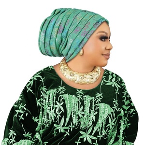 Últimos Diseños de Gorros Instantáneos Gele, Pañuelos Africanos para la Cabeza, Turbantes Nigerianos Listos para Usar, Gorros para <span class=keywords><strong>Mujer</strong></span> F054 - Product Image 2